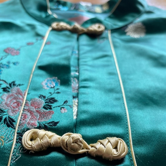 Chinese Style Satin Long Sleeve Shirt SZ 40 - Picture 6 of 10